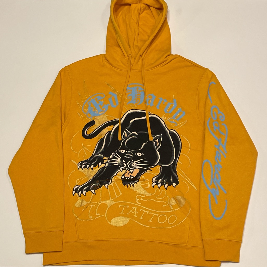 Ed Hardy Crouching Tiger Gold Hoodie Brand New